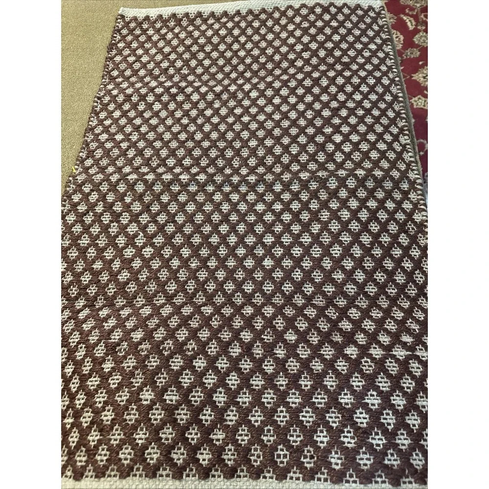 Vintage Handwoven Twill Woven Textile Rug Southwestern Style 31